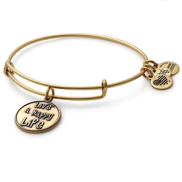 Alex and Ani | Jewelry | Alex And Ani Gold Live A Happy Life Bracelet